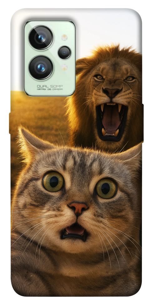 Чехол Shocked cat and lion для Realme GT2