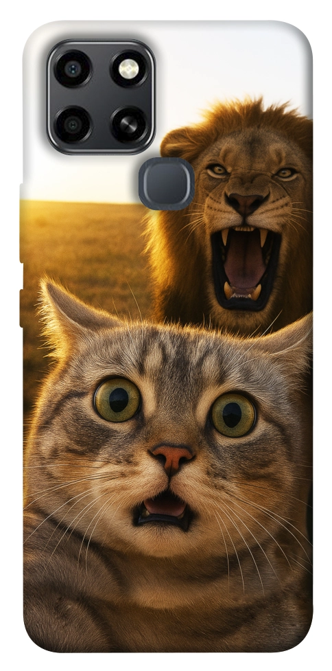 Чехол Shocked cat and lion для Infinix Smart 6
