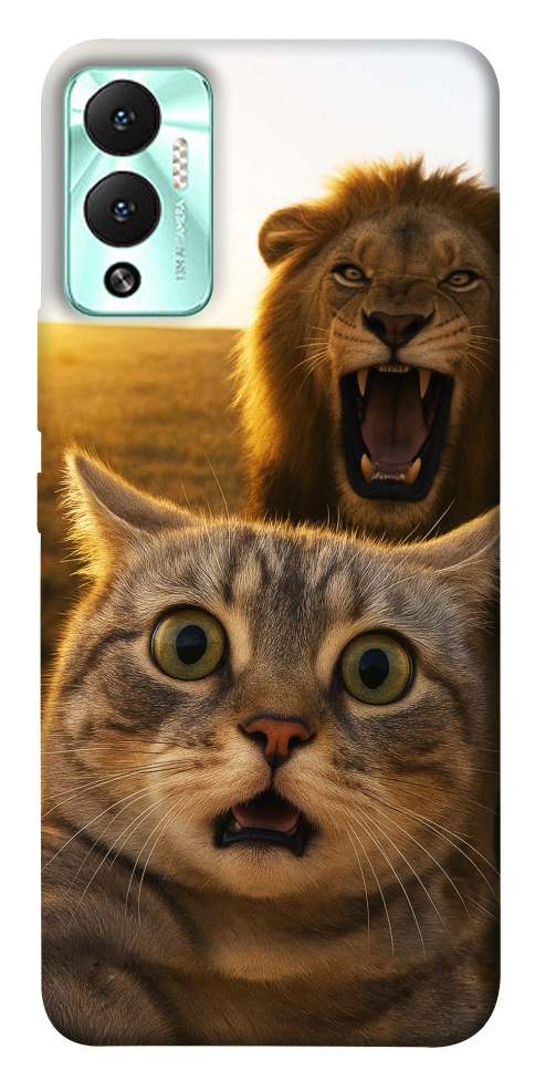 Чохол Shocked cat and lion для Infinix Hot 12 Play