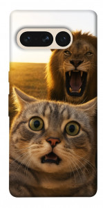 Чехол Shocked cat and lion для Google Pixel 7 Pro