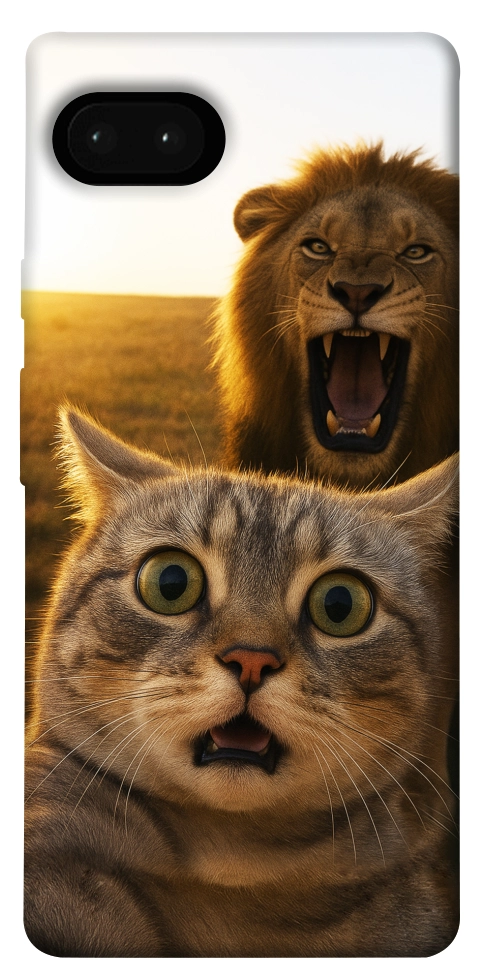 Чехол Shocked cat and lion для Google Pixel 7A