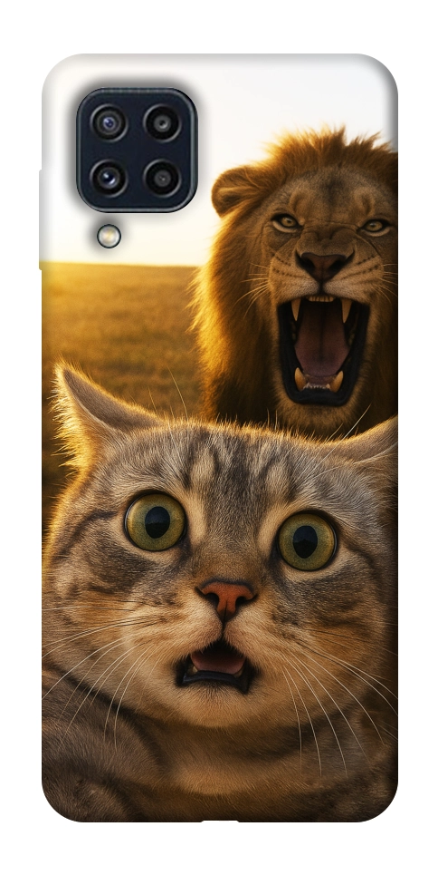 Чехол Shocked cat and lion для Galaxy M32