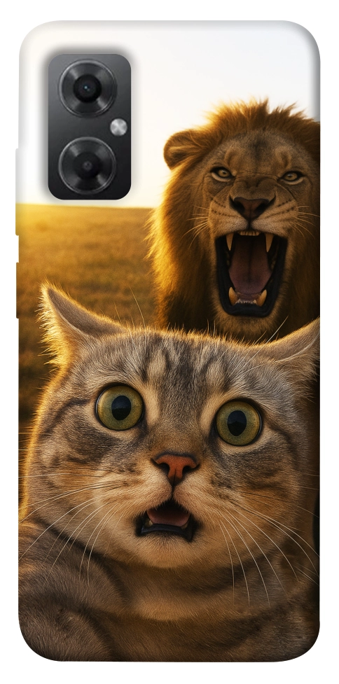 Чехол Shocked cat and lion для Xiaomi Redmi Note 11R