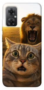 Чехол Shocked cat and lion для Xiaomi Redmi Note 11R
