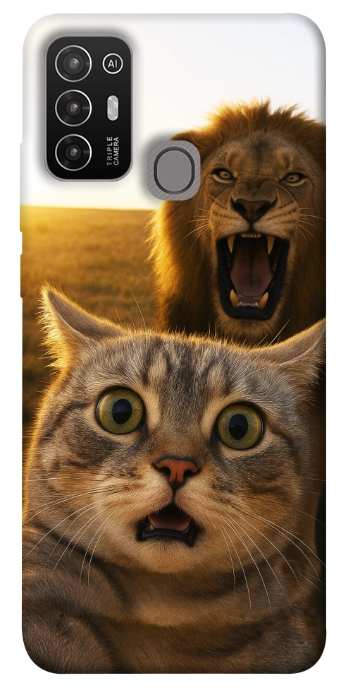 Чехол Shocked cat and lion для ZTE Blade A52