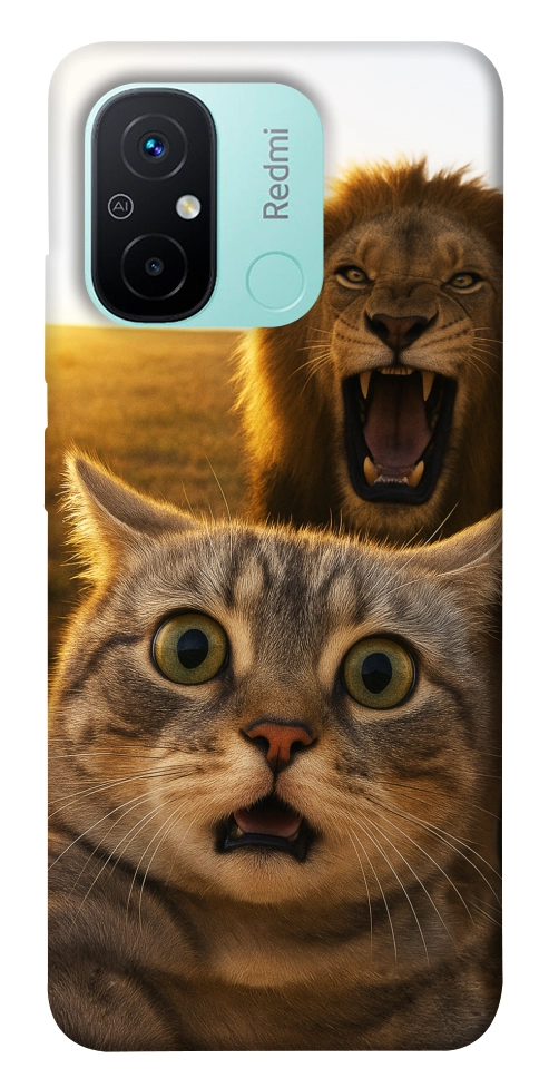 Чехол Shocked cat and lion для Xiaomi Redmi 12C