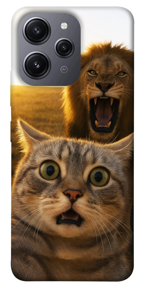 Чехол Shocked cat and lion для Xiaomi Redmi 12