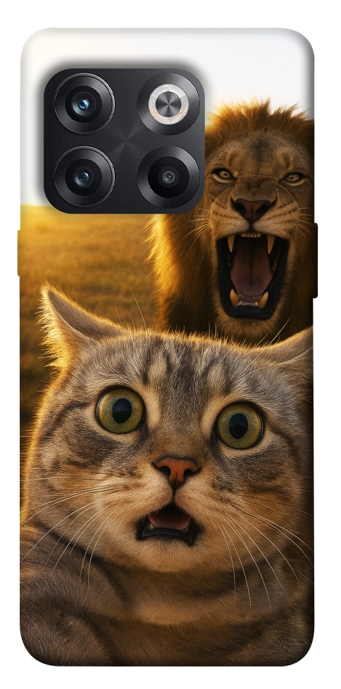 Чохол Shocked cat and lion для OnePlus 10T