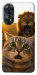 Чехол Shocked cat and lion для Oppo Reno 8 T 4G