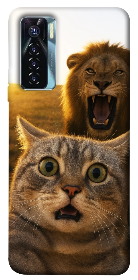 Чехол Shocked cat and lion для TECNO Camon 17 Pro