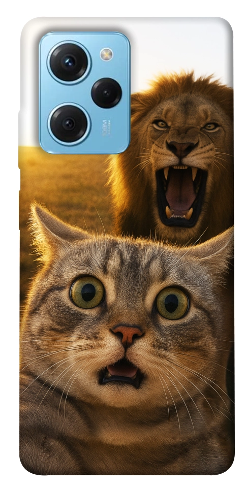 Чехол Shocked cat and lion для Xiaomi Poco X5 Pro 5G