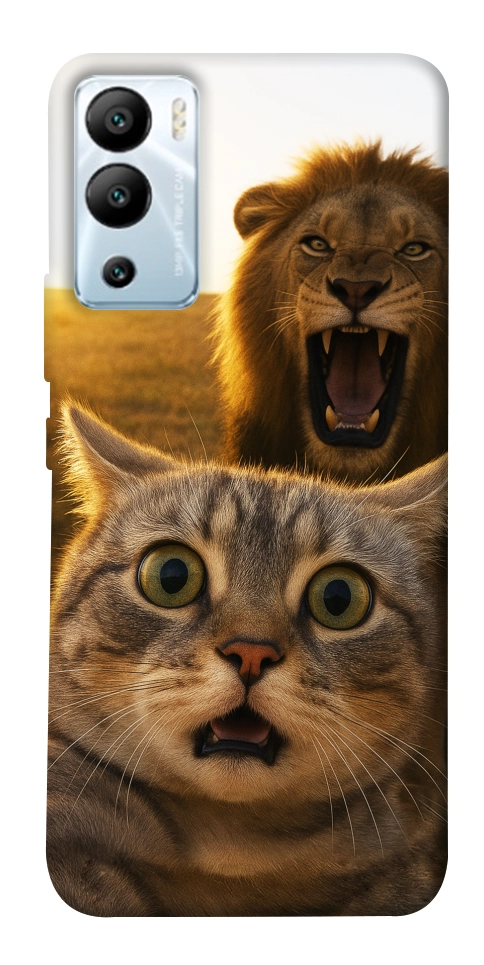 Чохол Shocked cat and lion для Infinix Hot 12i