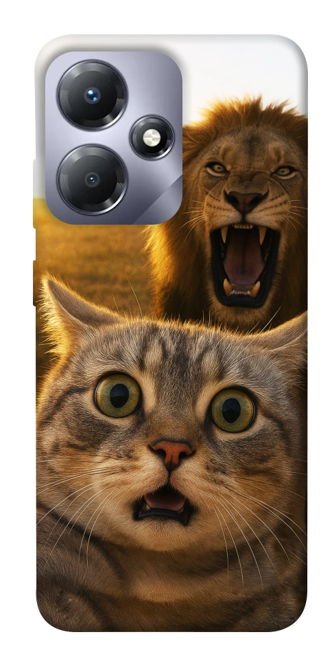 Чехол Shocked cat and lion для Infinix Hot 30 Play