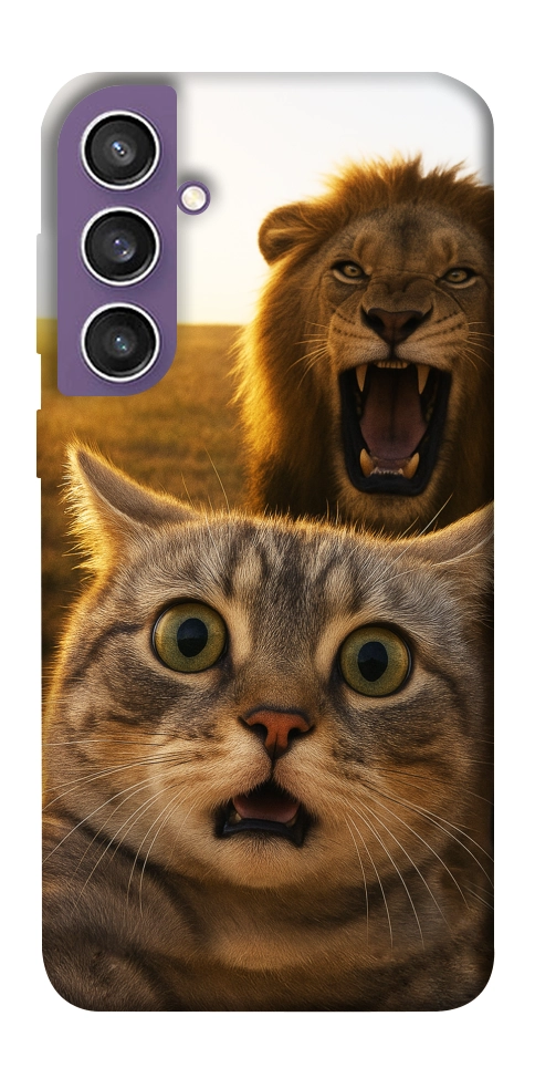 Чохол Shocked cat and lion для Galaxy S23 FE