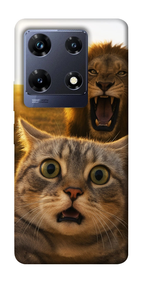 Чохол Shocked cat and lion для Infinix Note 30 Pro NFC