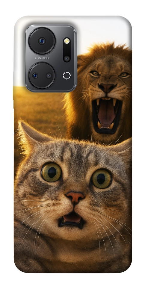 Чехол Shocked cat and lion для Huawei Honor X7a