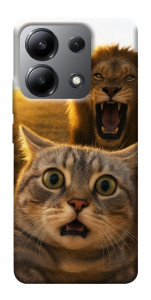 Чехол Shocked cat and lion для Xiaomi Redmi Note 13 4G