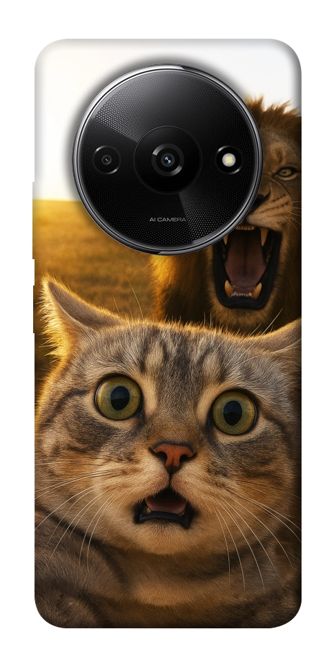 Чохол Shocked cat and lion для Xiaomi Redmi A3