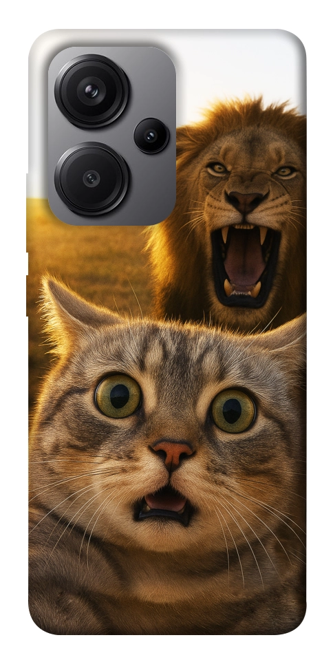 Чехол Shocked cat and lion для Xiaomi Redmi Note 13 Pro+