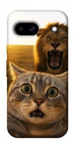 Чохол Shocked cat and lion для Google Pixel 8a