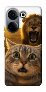 Чохол Shocked cat and lion для TECNO Camon 20 Pro (CK7n)