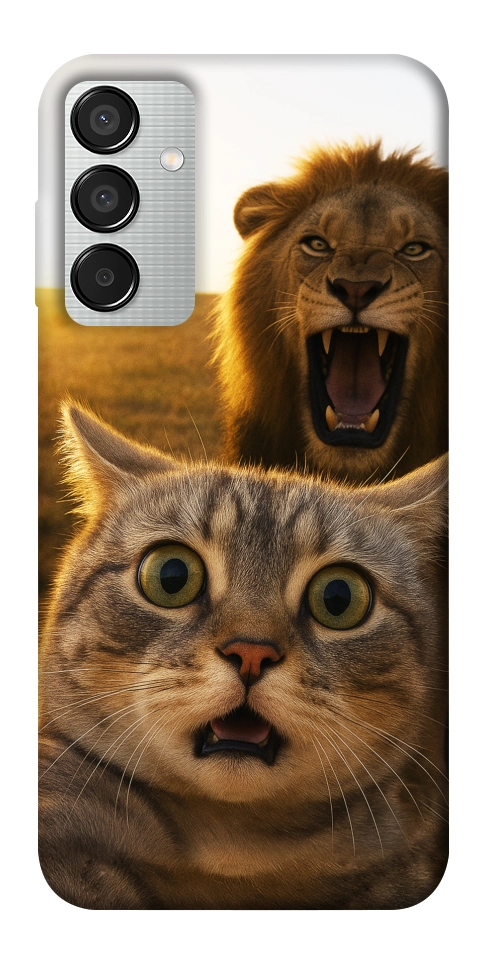 Чохол Shocked cat and lion для Galaxy M15 5G