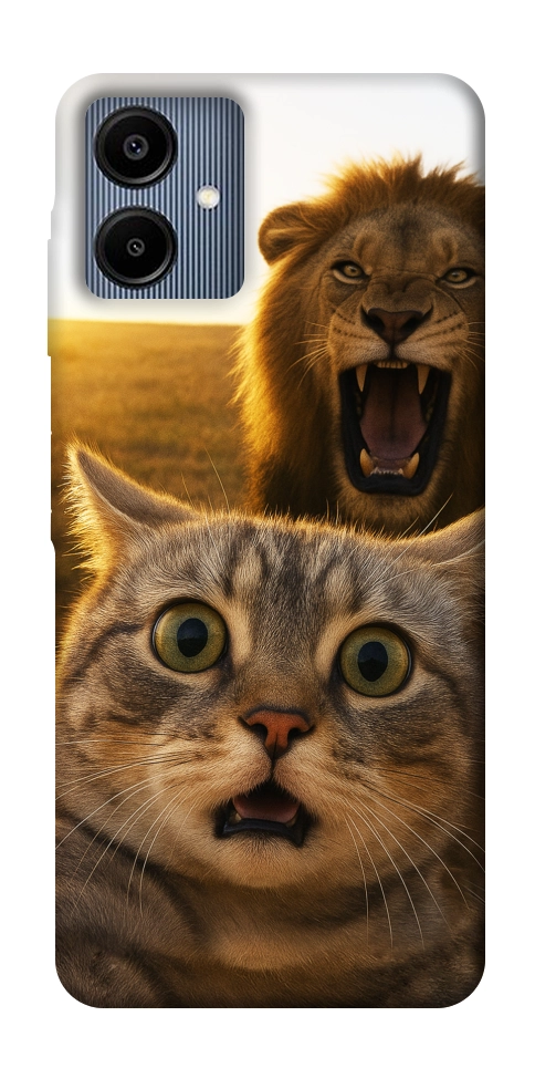 Чехол Shocked cat and lion для Galaxy A06