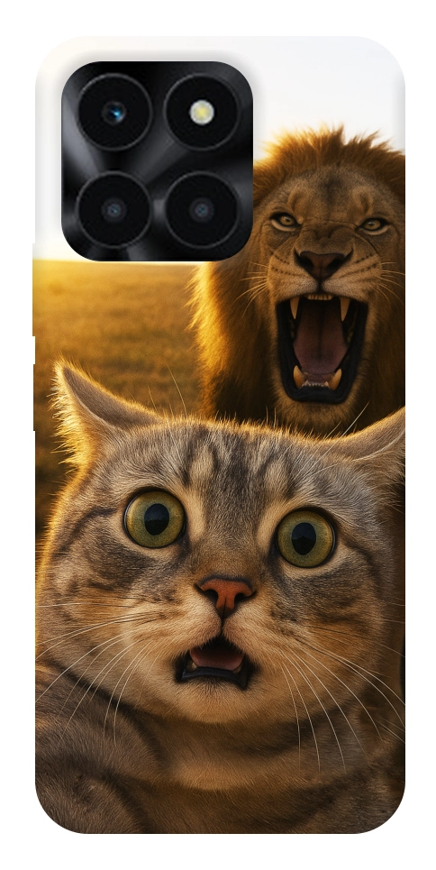 Чехол Shocked cat and lion для Huawei Honor X6a