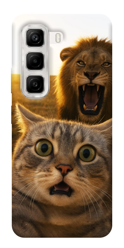 Чехол Shocked cat and lion для Infinix Hot 50 4G
