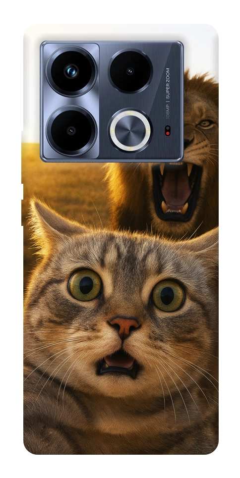 Чохол Shocked cat and lion для Infinix Note 40 4G