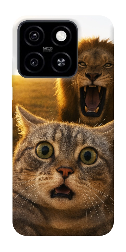 Чохол Shocked cat and lion для ZTE Blade A55 4G