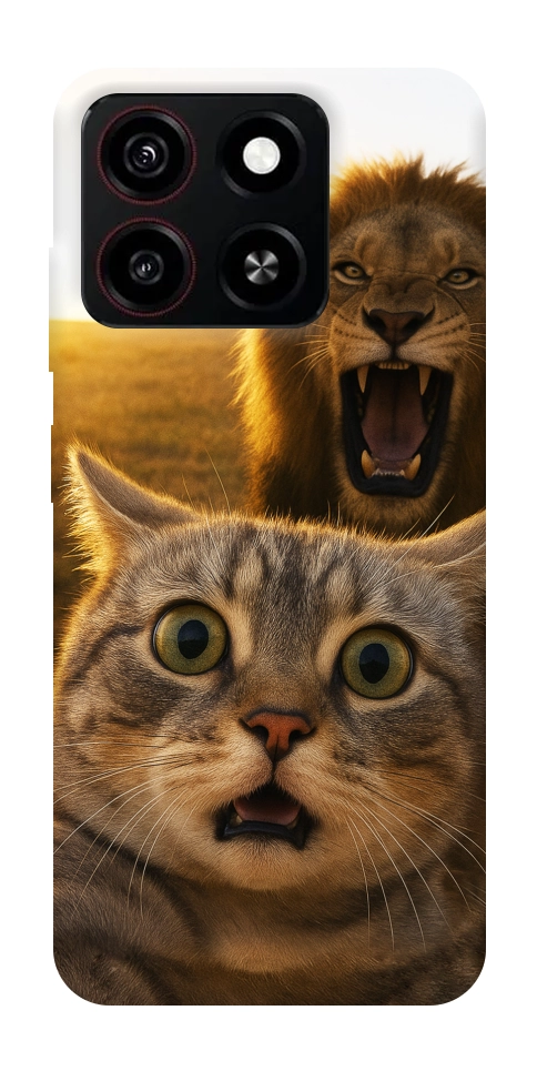 Чехол Shocked cat and lion для ZTE Blade A35 4G