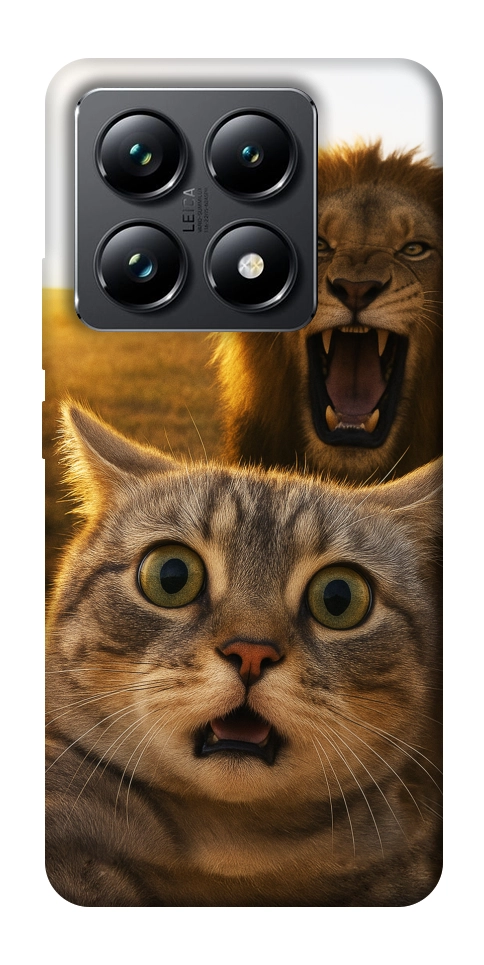 Чехол Shocked cat and lion для Xiaomi 14T Pro