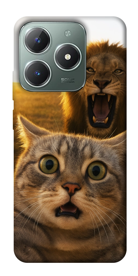 Чехол Shocked cat and lion для Realme C61