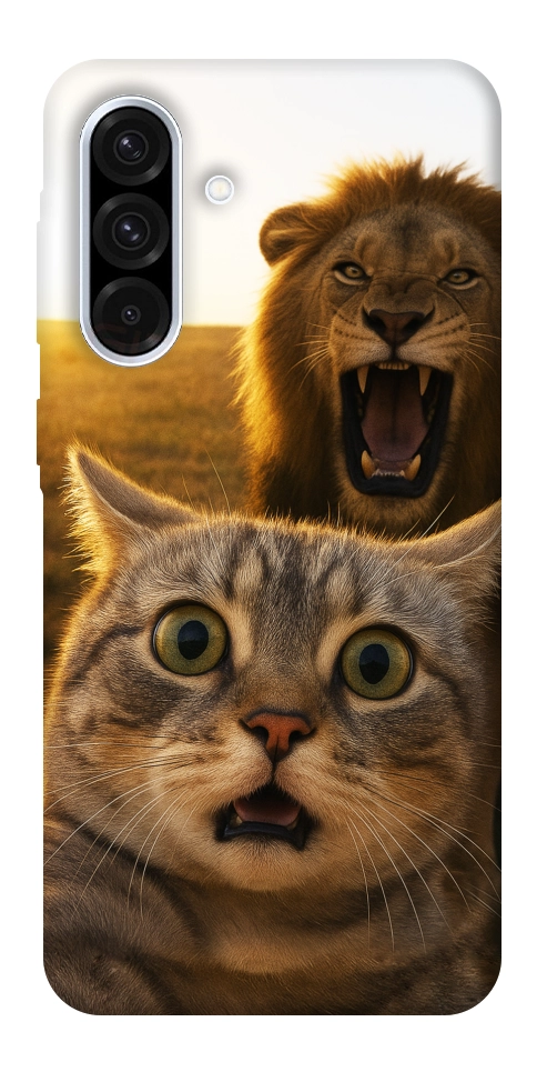 Чохол Shocked cat and lion для Galaxy A56 5G