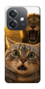 Чехол Shocked cat and lion для Oppo А3х 4G