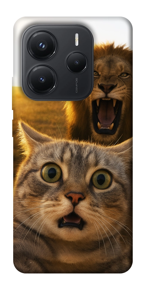Чехол Shocked cat and lion для Xiaomi Redmi Note 14 5G