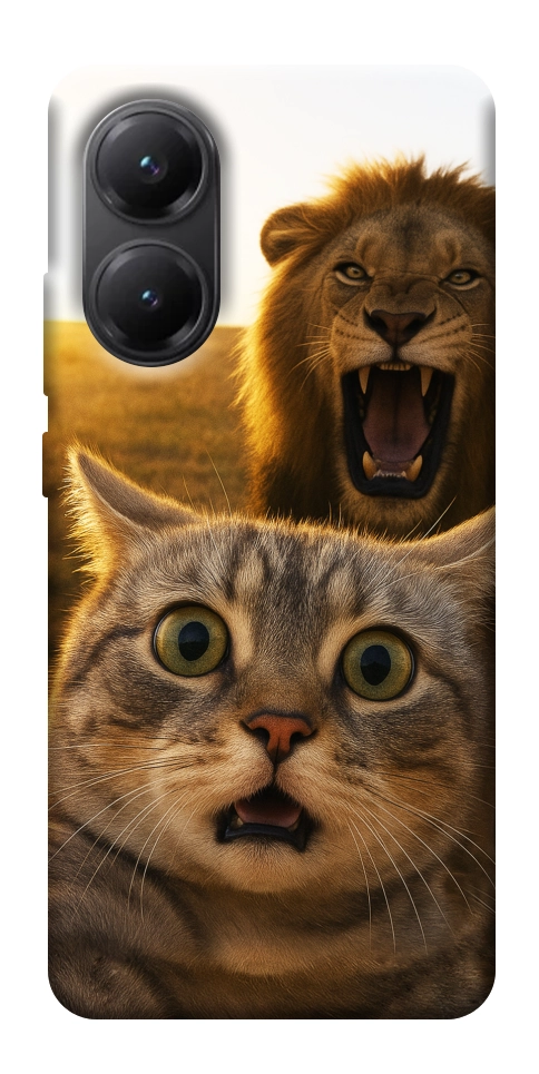 Чохол Shocked cat and lion для Xiaomi Poco X7 Pro