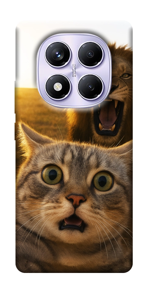 Чехол Shocked cat and lion для Xiaomi Redmi Note 14 Pro 4G