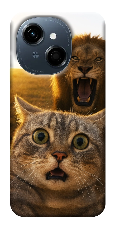Чехол Shocked cat and lion для TECNO Spark Go 1 (KL4)