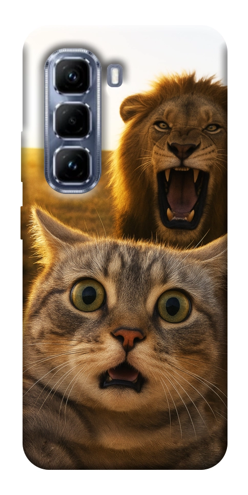 Чехол Shocked cat and lion для Infinix Hot 50 Pro