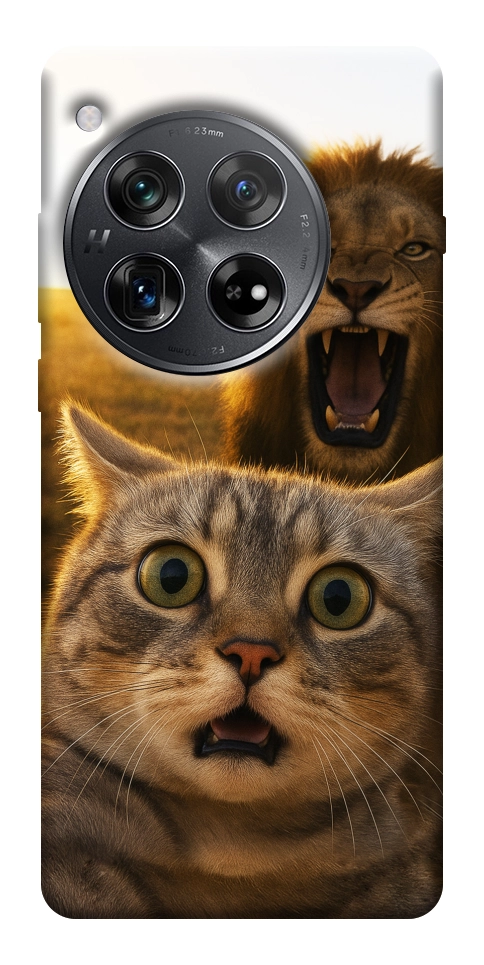 Чохол Shocked cat and lion для OnePlus 12