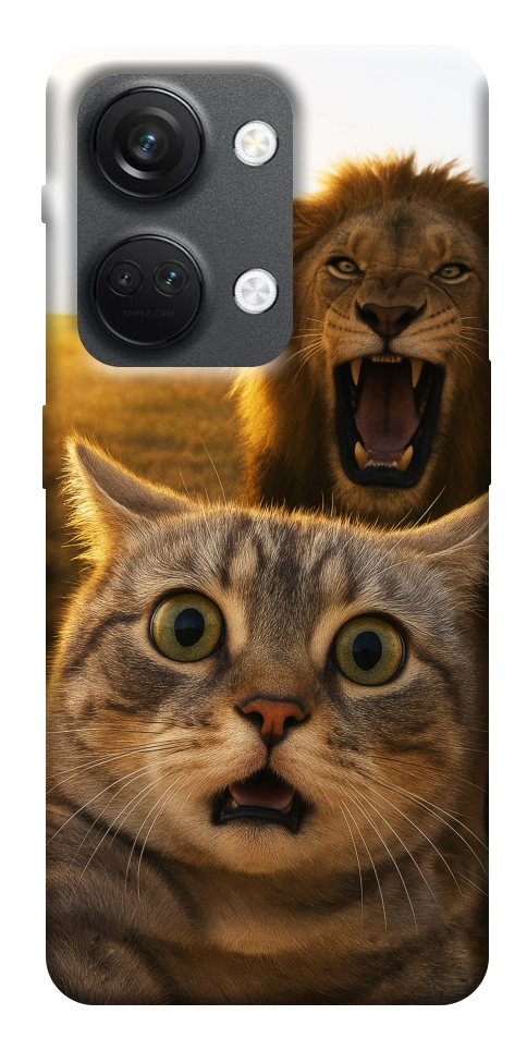 Чохол Shocked cat and lion для OnePlus Nord 3