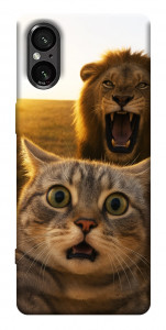 Чехол Shocked cat and lion для Sony Xperia 5 V