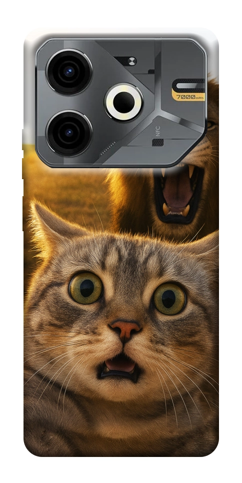 Чехол Shocked cat and lion для TECNO Pova 6 Neo (LI6)