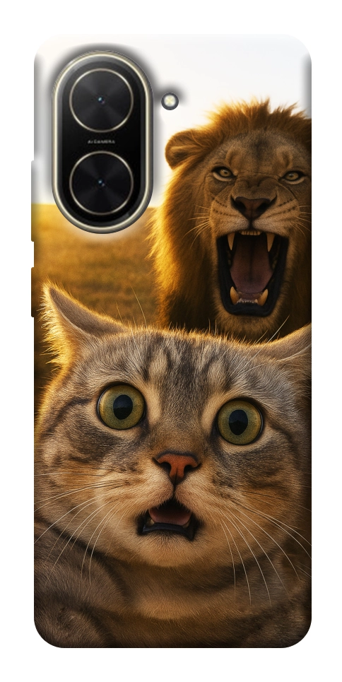 Чохол Shocked cat and lion для Xiaomi Poco C71