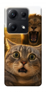 Чехол Shocked cat and lion для Xiaomi Redmi Note 14S
