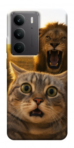 Чохол Shocked cat and lion для Realme C75