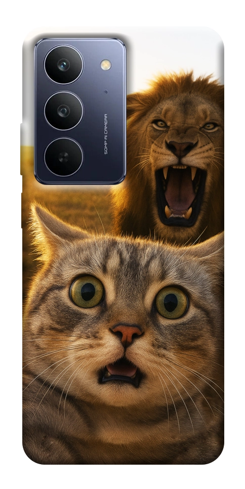 Чехол Shocked cat and lion для Realme C75x
