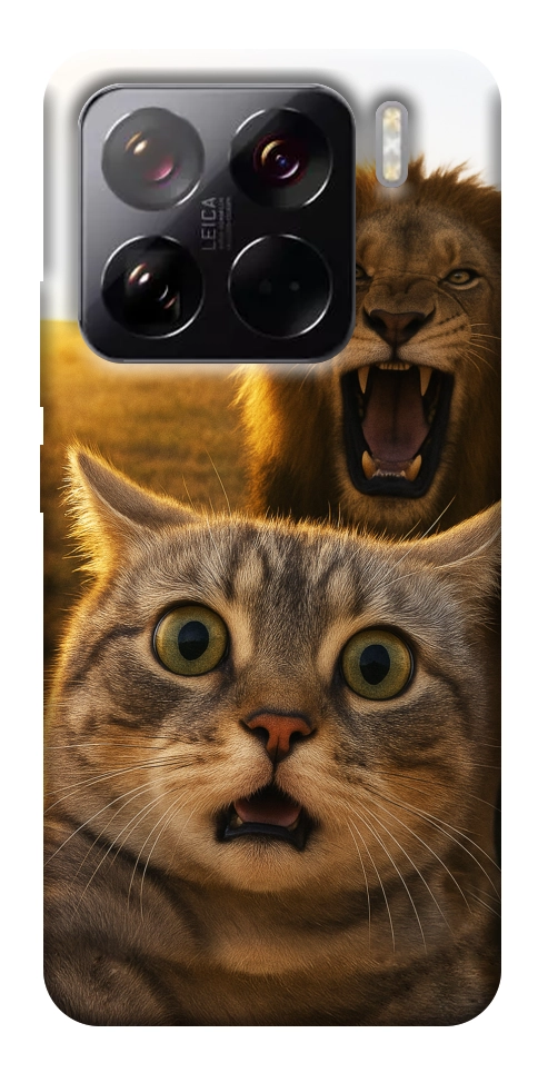 Чехол Shocked cat and lion для Xiaomi 15 Pro